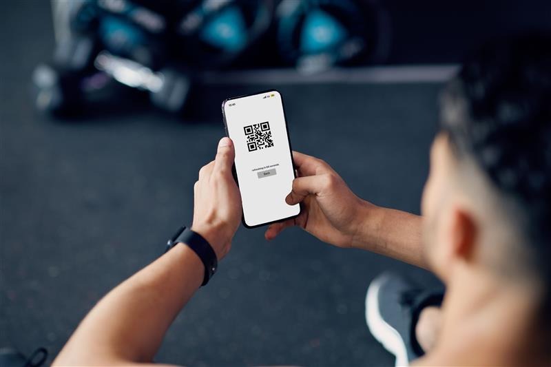 member with QR code access on app