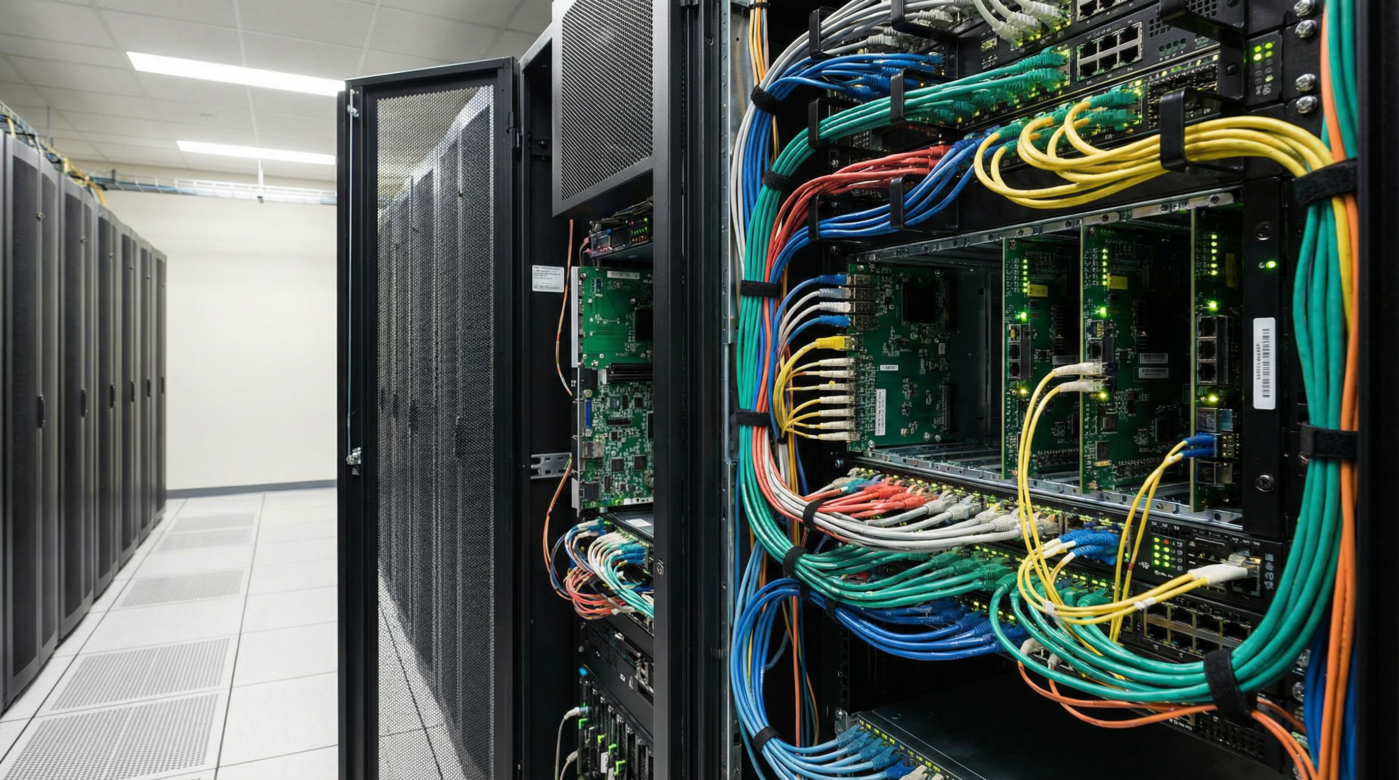 Access control system wiring and controller in a comms cabinet